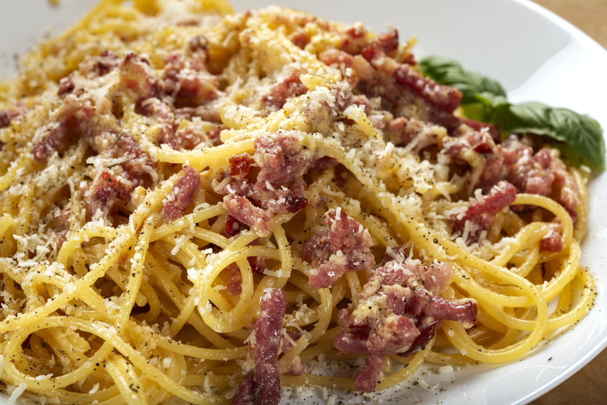 Filling Pork Spaghetti Carbonara