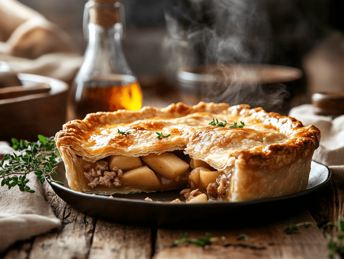 Rustic Pork And Apple Pie Celebrates British Comfort Food 1 Minced Pork And Apple Pie With Cider